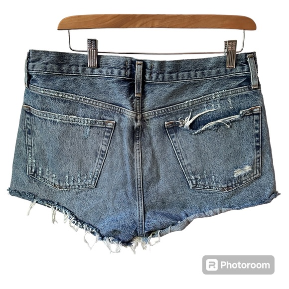Agolde Parker Cut Off Denim Shorts Distressed Size 30‎ - Picture 2 of 6